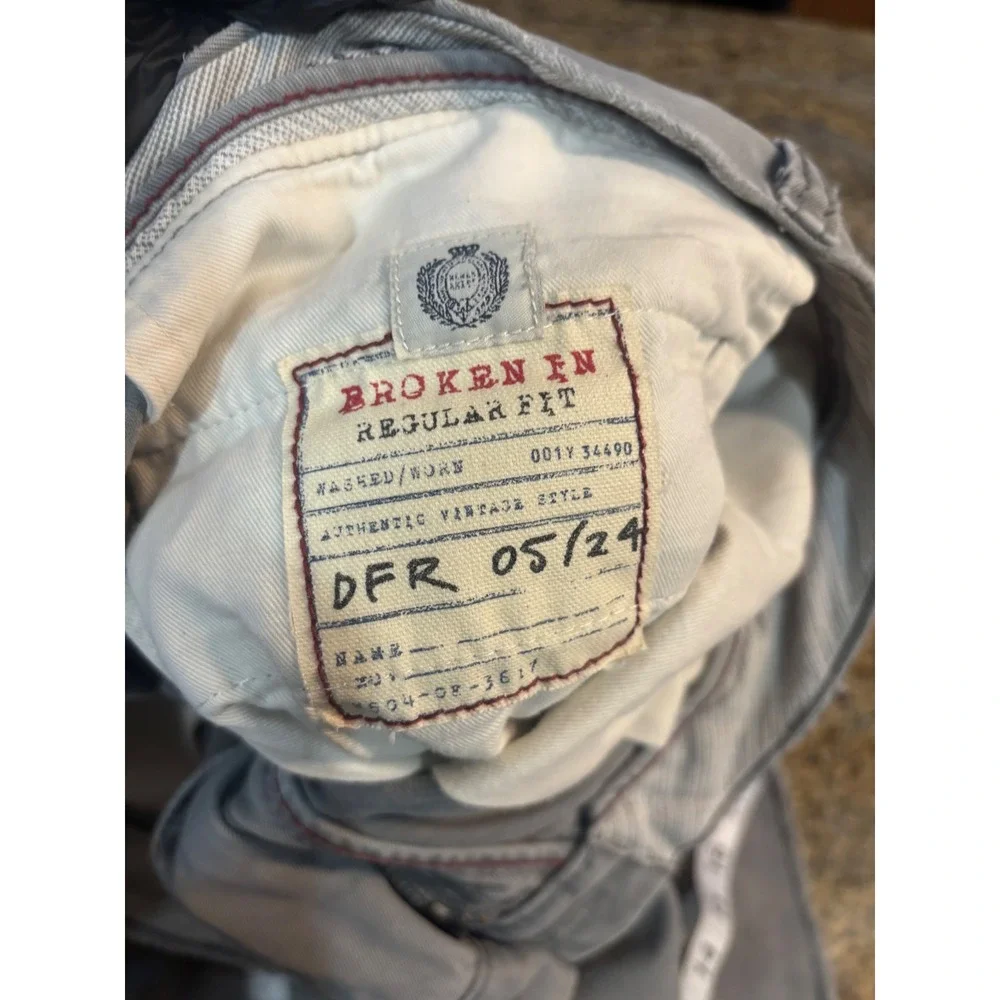 J. Crew Shorts Mens 35W Gray‎ Embroidered Flags Regular Fit Raw Hem Preppy Y2K